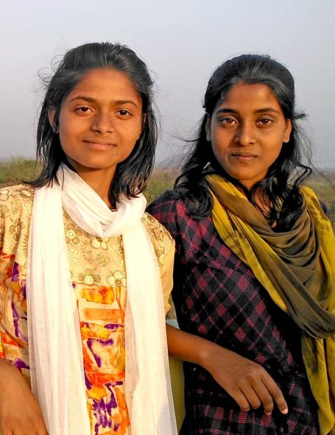 Young women participating in an education and community development programme in India